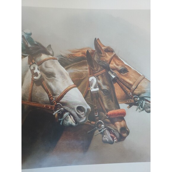 Fred Stone 1, 2 & 3 Race Horses Don Macbeth Memorial Jockey Fund Print 29"x25.5" - Picture 3 of 9